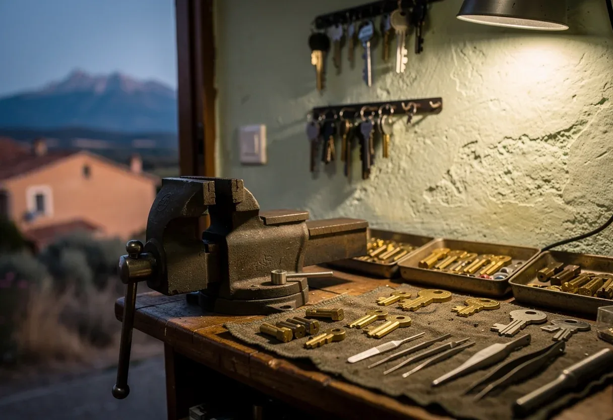 L'établi de l'atelier du serrurier de Saleilles